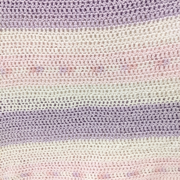 HANDMADE hand knit crochet baby blanket 32”x54” - Picture 3 of 5